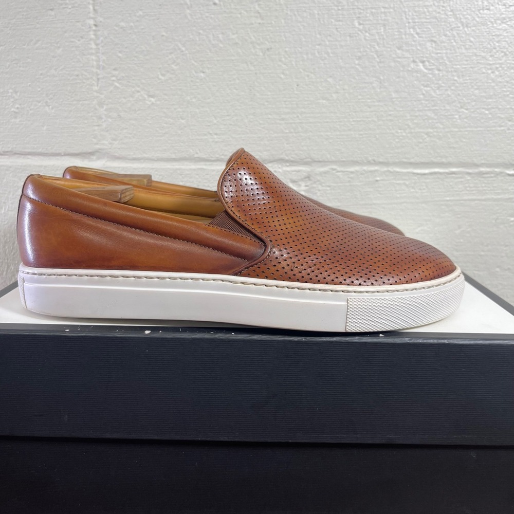 Magnanni Rino‎ 19388 Brown Leather Perforated Casual Shoes Men's 8 M FIT 9 US